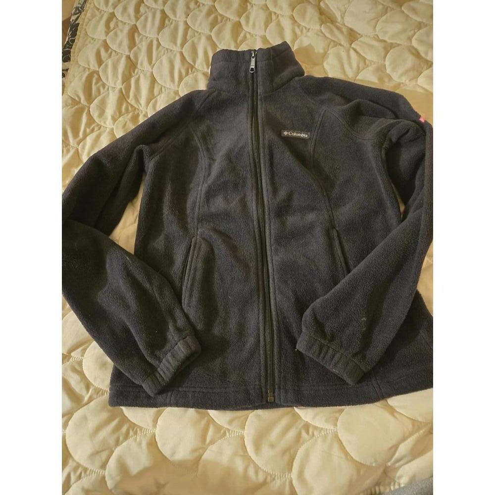 Columbia Women's Black Fleece Jacket XS breast cancer ribbon